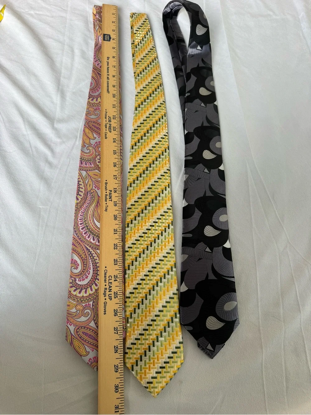 Lucho Men Tie Set of 3 Silk Made in Houston Luxury Pink‎ Yellow Black Floral Geo